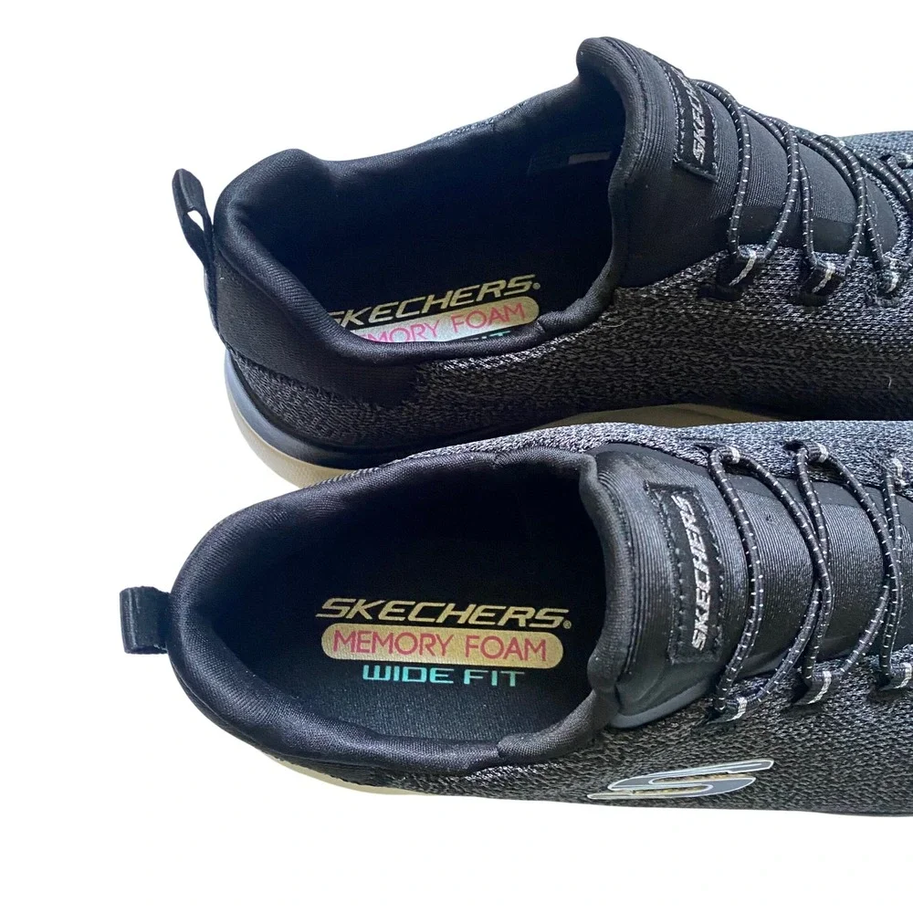 Skechers Mens‎ Black Bungee Slip On Memory Foam Sneaker   8.5 NWOB Wide Fit